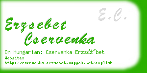 erzsebet cservenka business card